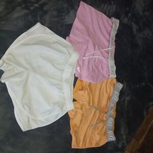 Nike Shorts Trio - White, Pink, Orange